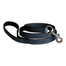 Mutts & Hounds Slim Leather Dog Lead, Grey